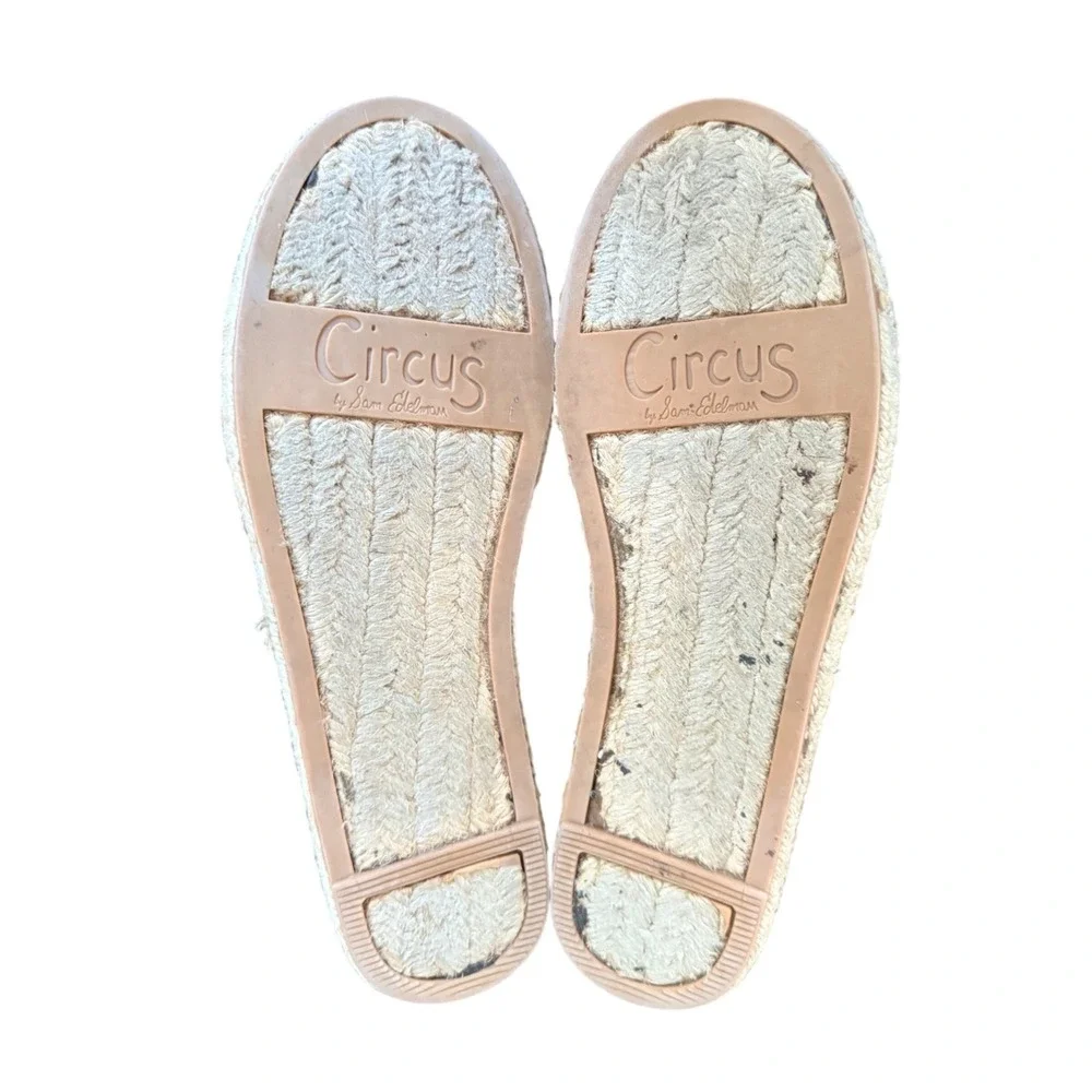 Circus by Sam Edelman Womens Black Mesh Espadrille Flats Cap Toe Slip Ons Size 8